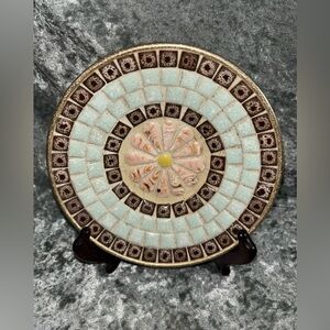 Mosaic flower trinket dish